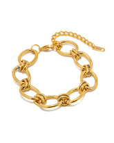 18k gold-plated stainless steel, Tarnish-free, Waterproof, Suitable for sensitive skin, gold bracelet, retro bracelet, vintage charm, classic bracelet, beautiful bracelet, timeless bracelet,  simple chain bracelet